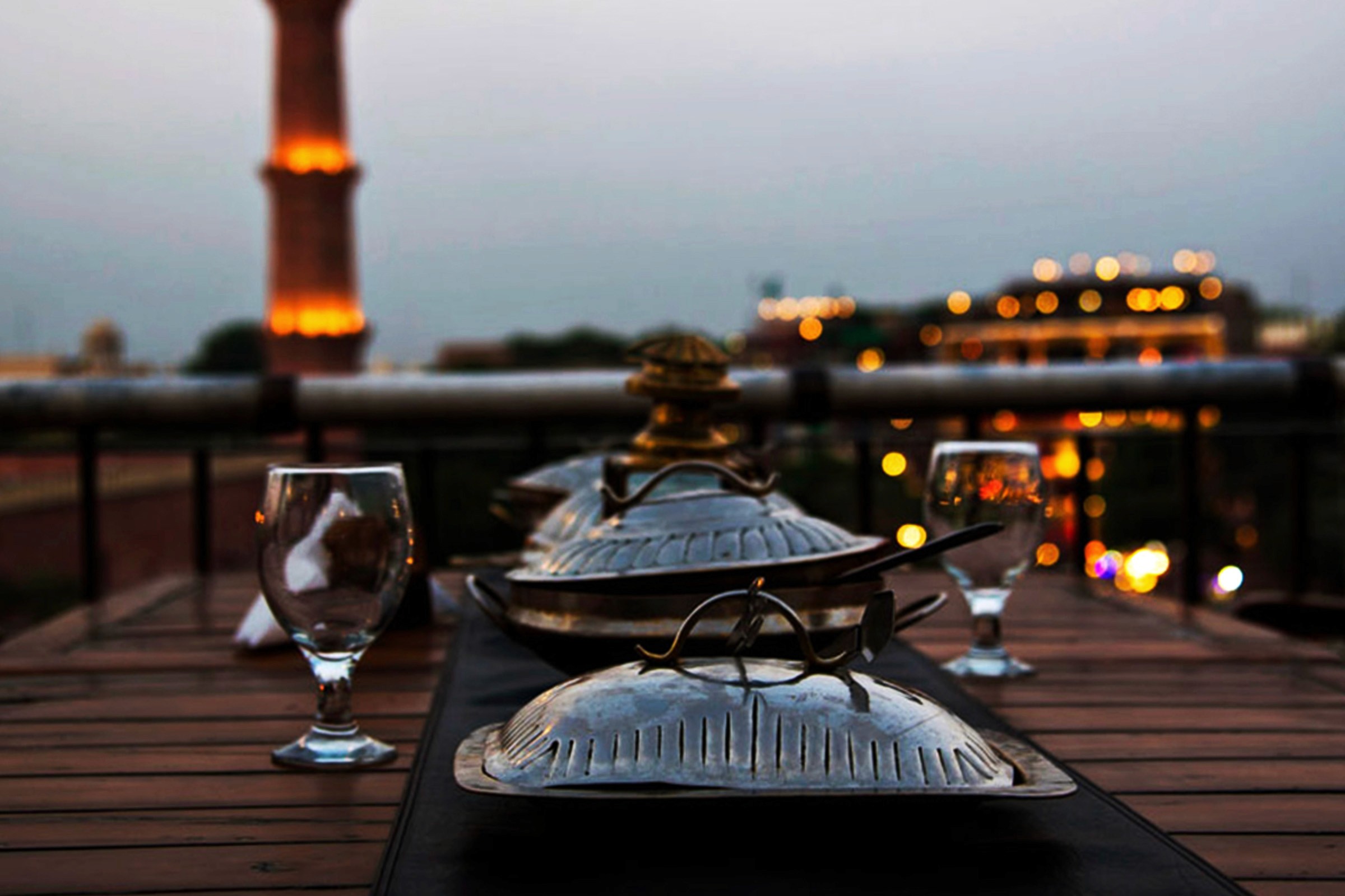 Rooftop dining terrace at Andaaz overlooking Lahore